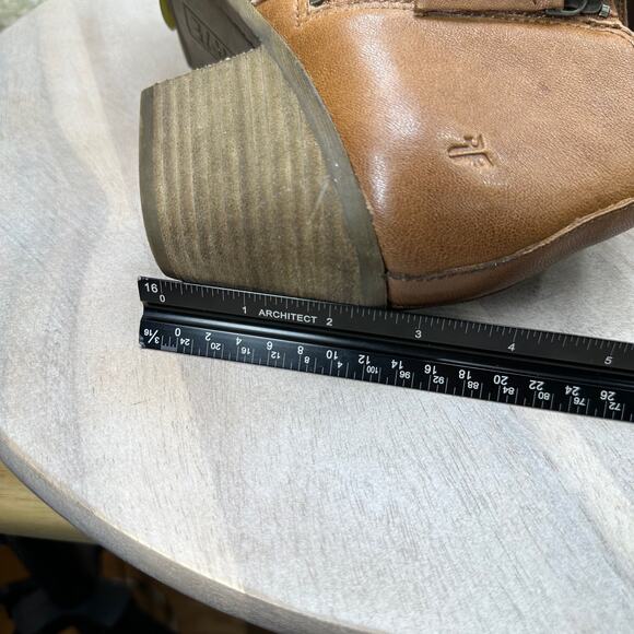 Frye Judith Double Zip Heel Block Ankle Booties US 9 M Womens Brown Leather New - Picture 16 of 16